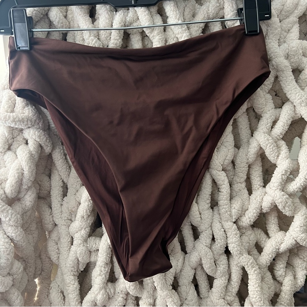SKIMS RECYCLED SWIM MID WAIST BOTTOM NWT - COCOA
